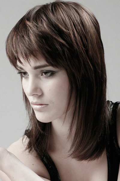25 Modern Medium Length Haircuts With Bangs Layers For Thick