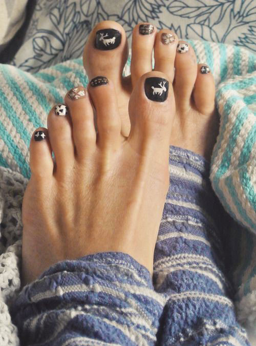 nail winter toe nails toes trends easy sweater pedicure stickers holiday inspiring toenail xmas goldfishkiss pies polish las unas pretty