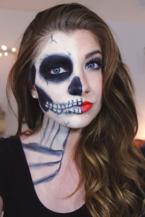 12-Halloween-Skeleton-Make-Up-Ideas-Looks-For-Girls-2014-1