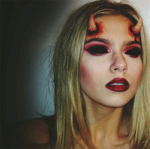 12 Spooky Halloween Devil Makeup Ideas For Girls & Women 2017 | Modern ... Devil Costume For Women Makeup