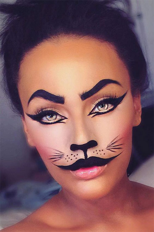 15 Halloween  Cat  Face  Makeup Ideas For Girls Women 2022 