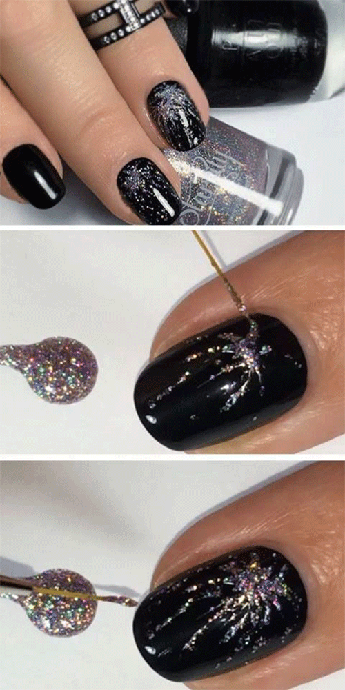 Step-By-Step-Fireworks-Nails-Art-Tutorials-For-Beginners-2018-2