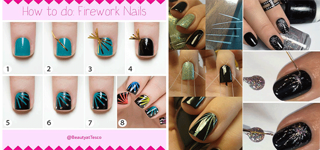 Step-By-Step-Fireworks-Nails-Art-Tutorials-For-Beginners-2018-F