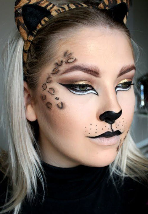 Cute-leopard-Halloween-Makeup-Ideas-For-Girls-Women-2019-10