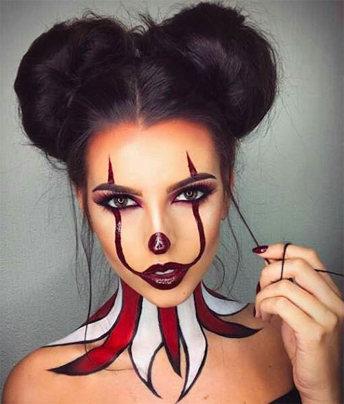 Halloween-Clown-Makeup-Looks-Ideas-For-Girls-Women-2019-6