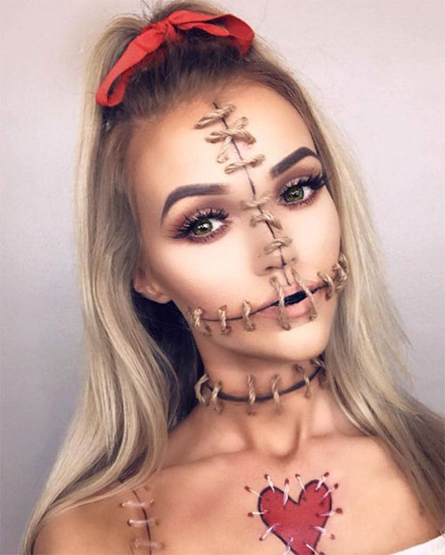 Halloween-Doll-Face-Makeup-Ideas-2019-Broken-Doll-Makeup-12
