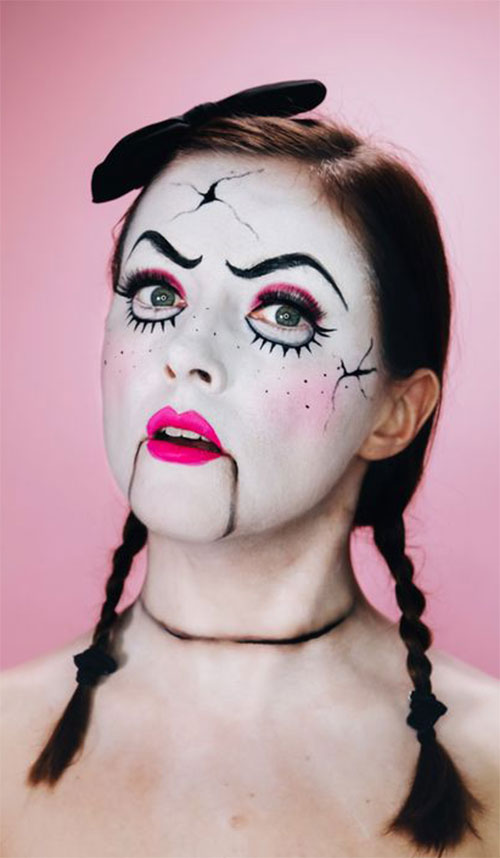 Halloween-Doll-Face-Makeup-Ideas-2019-Broken-Doll-Makeup-6