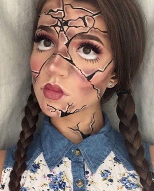 Halloween-Doll-Face-Makeup-Ideas-2019-Broken-Doll-Makeup-8