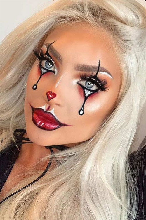 Creepy-Clown-Halloween-Makeup-Looks-2021-11