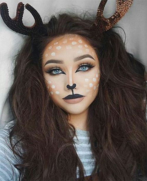 Cute-Easy-Deer-Make-up-Ideas-For-Halloween-2021-10