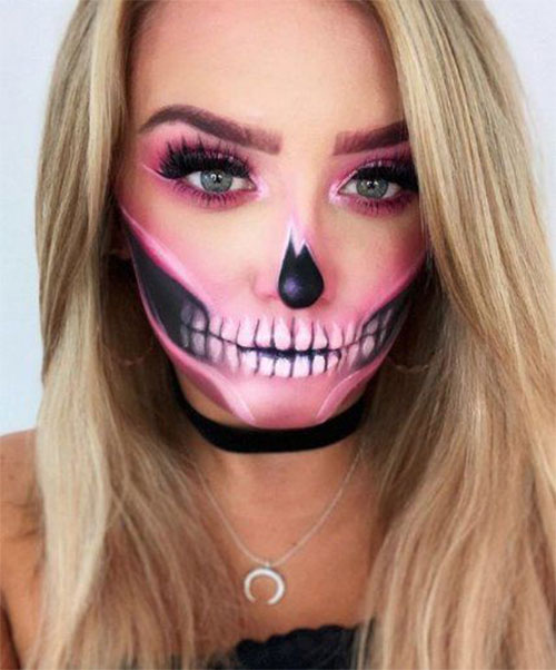  Halloween-Skull-Makeup-Looks-2021-Skeleton-Makeup-Ideas-4.