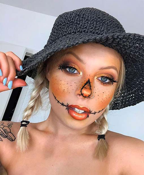 Scary-Scarecrow-Halloween-Makeup-Looks-2021-4