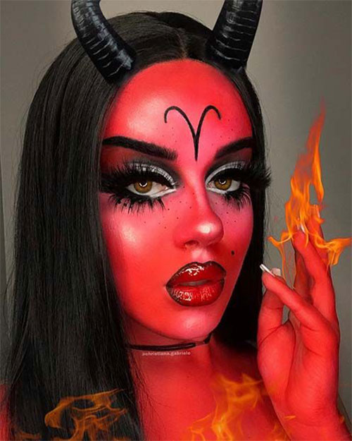 Spooky Halloween Devil Makeup Ideas 2021 | Scary Face Makeup | Modern ...